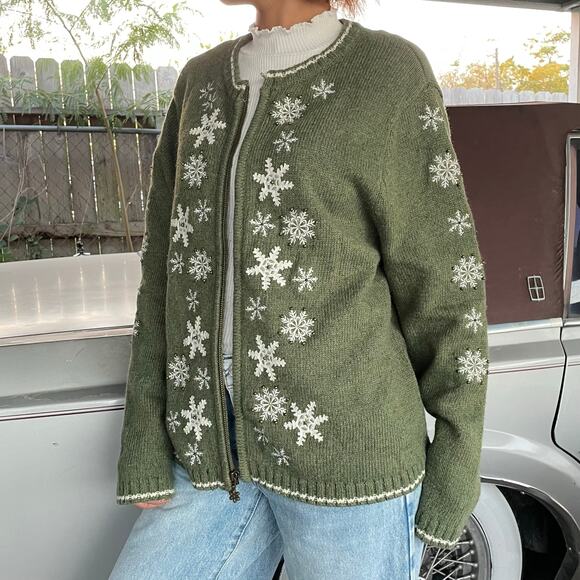 🔥Croft & Barrow Snowflakes Winter Core Holiday Christmas Ugly Knitted Sweater - Picture 3 of 14